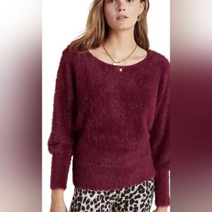 Anthropologie Merlot Eyelash Pullover Sweater Womens Size XS Soft Cozy Winter